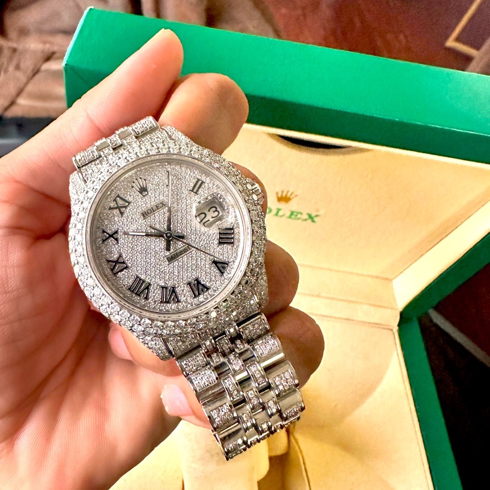 CUSTOM ICED OUT 36MM ROLEX!!!